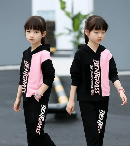 Trendy girls clothing set with matching top and bottom for stylish kids wear