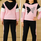 Trendy Girls Hoodie & Joggers Set – Pink & Black Butterfly Print Kids Clothing Set