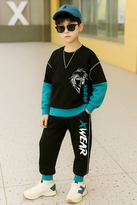 Trendy Kids Clothing Set for Boys | Stylish Cotton Tracksuit with XWEAR Print