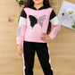 Trendy Girls Hoodie & Joggers Set – Pink & Black Butterfly Print Kids Clothing Set
