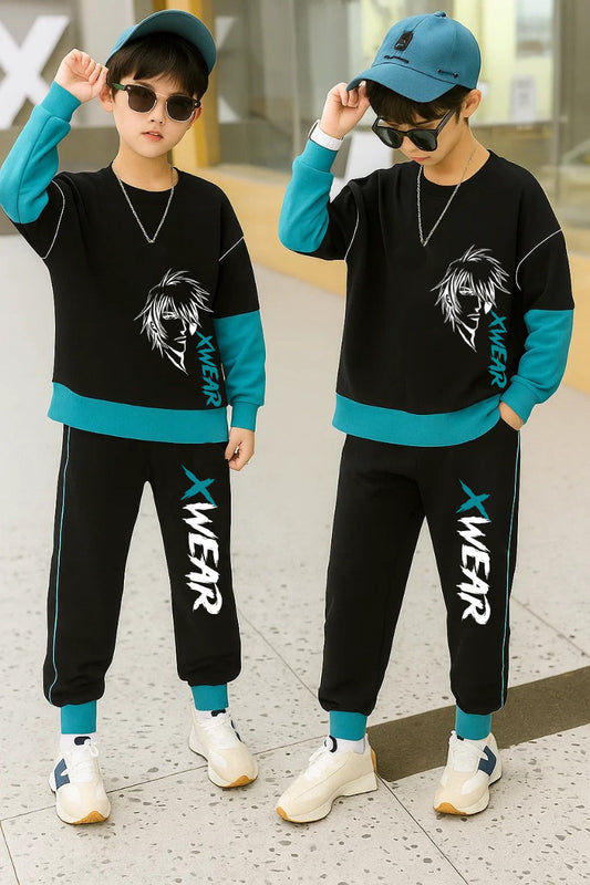 Trendy Kids Clothing Set for Boys | Stylish Cotton Tracksuit with XWEAR Print