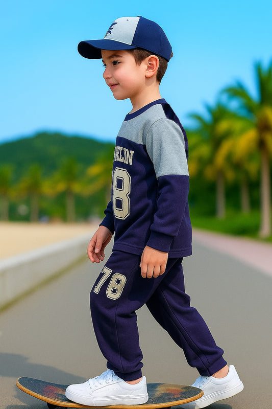 Brooklyn 78 Printed Sweatshirt & Jogger Set for Boys
